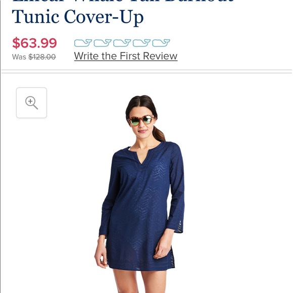 NWT Vineyard Vines Linear Whale Tail Burnout Tunic - Picture 1 of 3